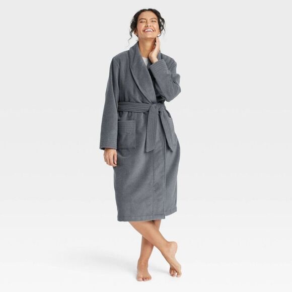 Auden - Women's Terry Robe - Auden Dark Gray M/L Gray - Picture 1 of 3